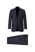 Koyu Füme Relaxed Fit Rahat Kesim Yünlü Klasik Kareli Takım Elbise