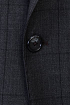 Koyu Füme Relaxed Fit Rahat Kesim Yünlü Klasik Kareli Takım Elbise