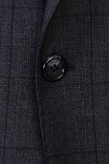 Koyu Füme Relaxed Fit Rahat Kesim Yünlü Klasik Kareli Takım Elbise