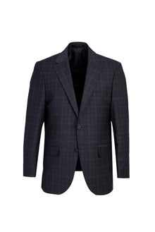 Koyu Lacivert 4 Drop Relaxed Fit Rahat Kesim Yünlü Ekose Tak?m Elbise-Abdullah Ki??l?