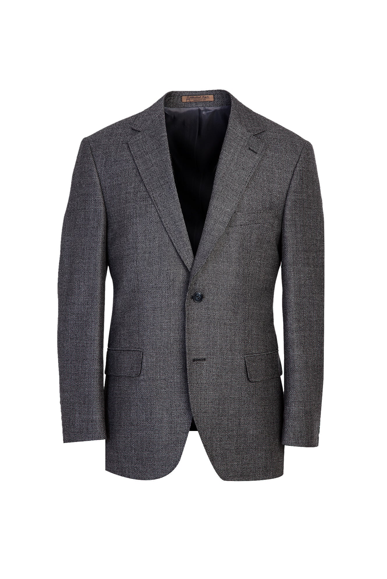 Orta Gri Relaxed Fit Rahat Kesim Desenli Klasik Yün Ceket