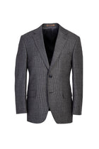 Orta Gri Relaxed Fit Rahat Kesim Desenli Klasik Yün Ceket