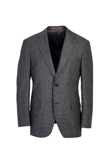 Orta Gri Relaxed Fit Rahat Kesim Desenli Klasik Yün Ceket