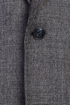 Orta Gri Relaxed Fit Rahat Kesim Desenli Klasik Yün Ceket