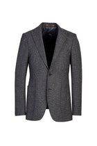 Orta Gri Slim Fit Dar Kesim Yünlü Desenli Ceket