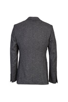 Orta Gri Slim Fit Dar Kesim Yünlü Desenli Ceket