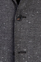 Orta Gri Slim Fit Dar Kesim Yünlü Desenli Ceket