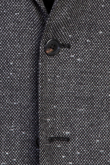 Orta Gri Slim Fit Dar Kesim Yünlü Desenli Ceket