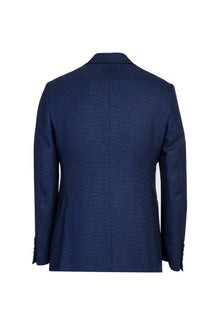 Koyu Mavi  7 Drop Slim Fit Dar Kesim Yünlü Desenli Ceket-Abdullah Ki??l?