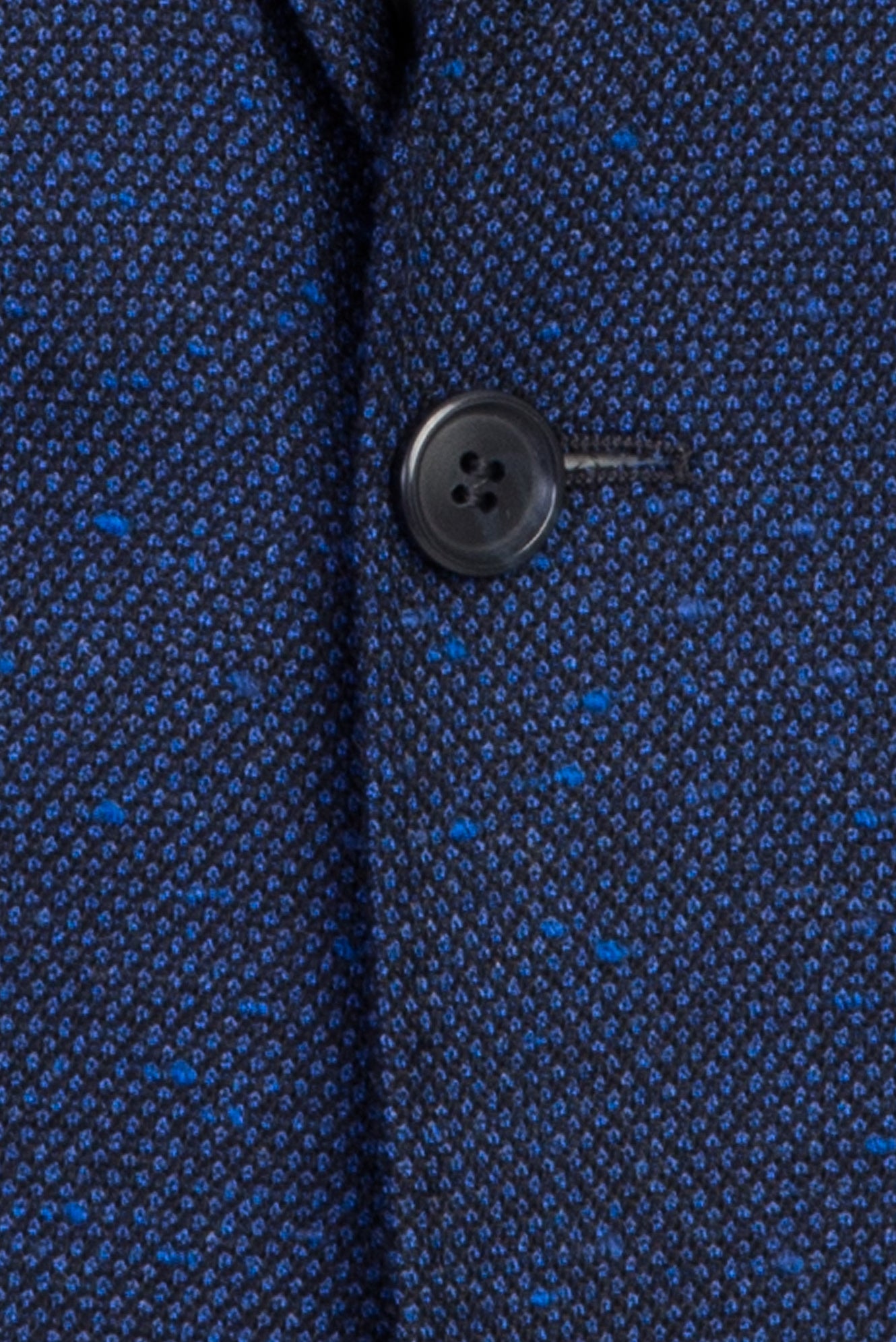 Koyu Mavi  Slim Fit Dar Kesim Yünlü Desenli Ceket