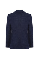 Orta Lacivert Relaxed Fit Rahat Kesim Klasik Desenli Kaşmir Ceket