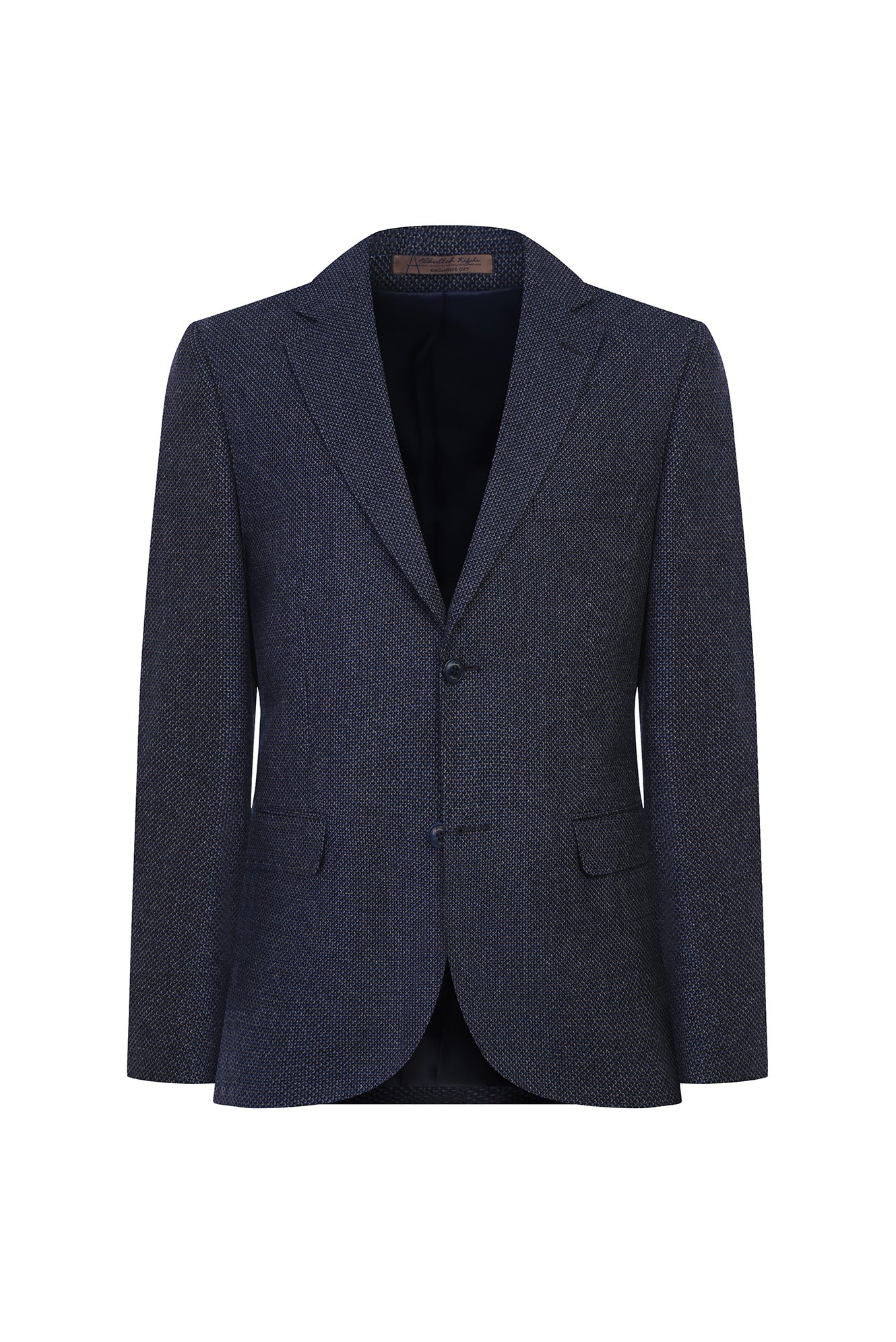 Orta Lacivert Relaxed Fit Rahat Kesim Kaşmir Desenli Klasik Ceket