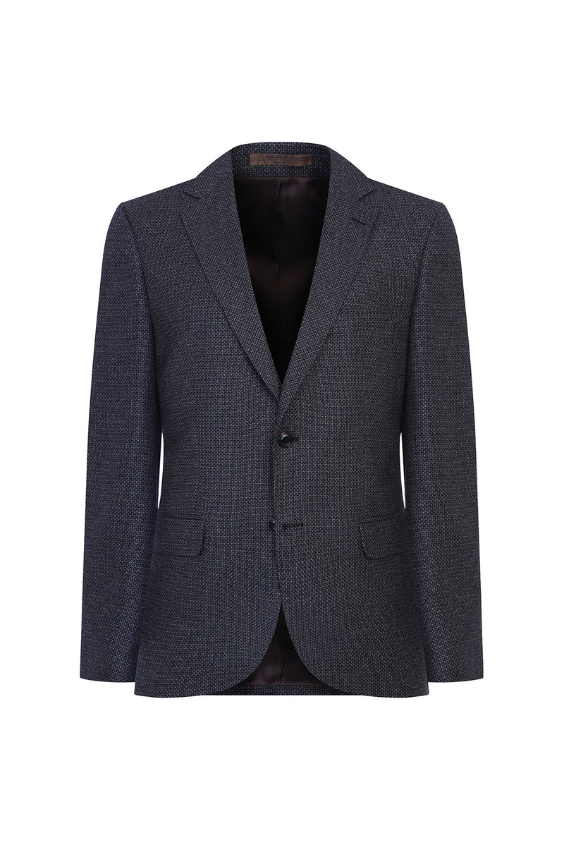 Orta Kahve Relaxed Fit Rahat Kesim Kaşmirli Desenli Klasik Ceket
