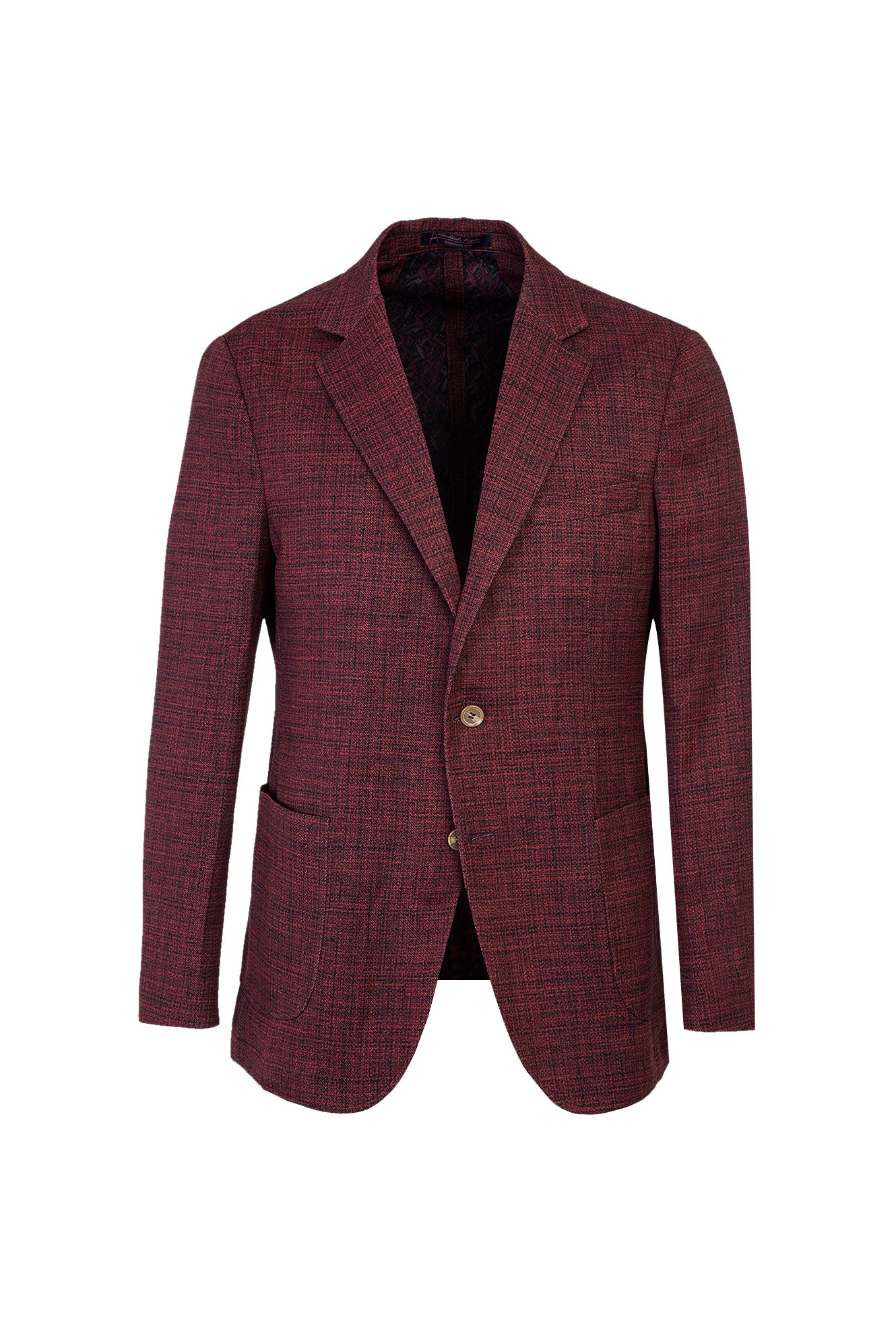 Kiremit Desenli Slim Fit Dar Kesim Ceket