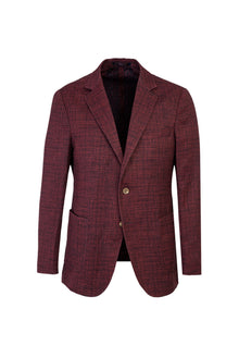 Kiremit Desenli Slim Fit Dar Kesim Ceket