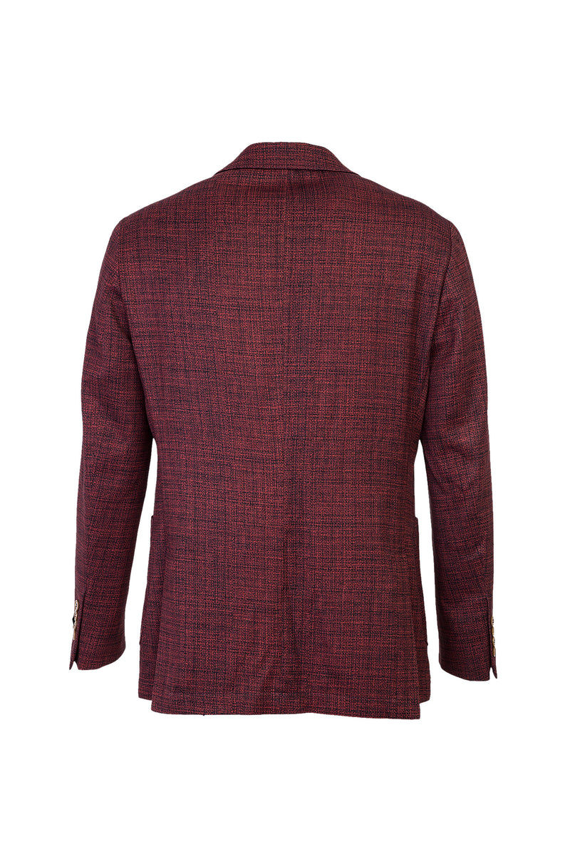 Kiremit Desenli Slim Fit Dar Kesim Ceket