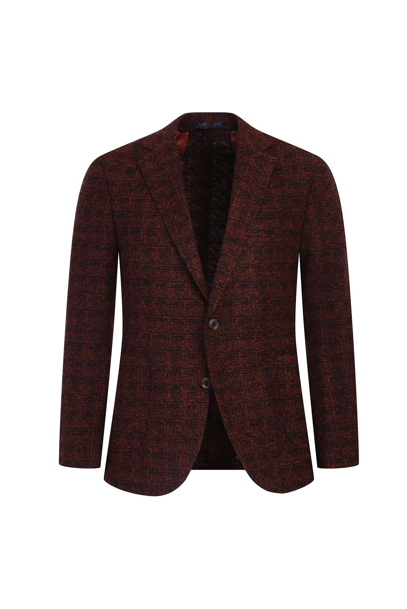 Kiremit Regular Fit Yünlü Desenli Ceket