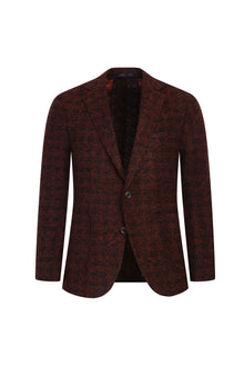 Kiremit Regular Fit Yünlü Desenli Ceket