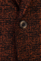 Kiremit Regular Fit Yünlü Desenli Ceket