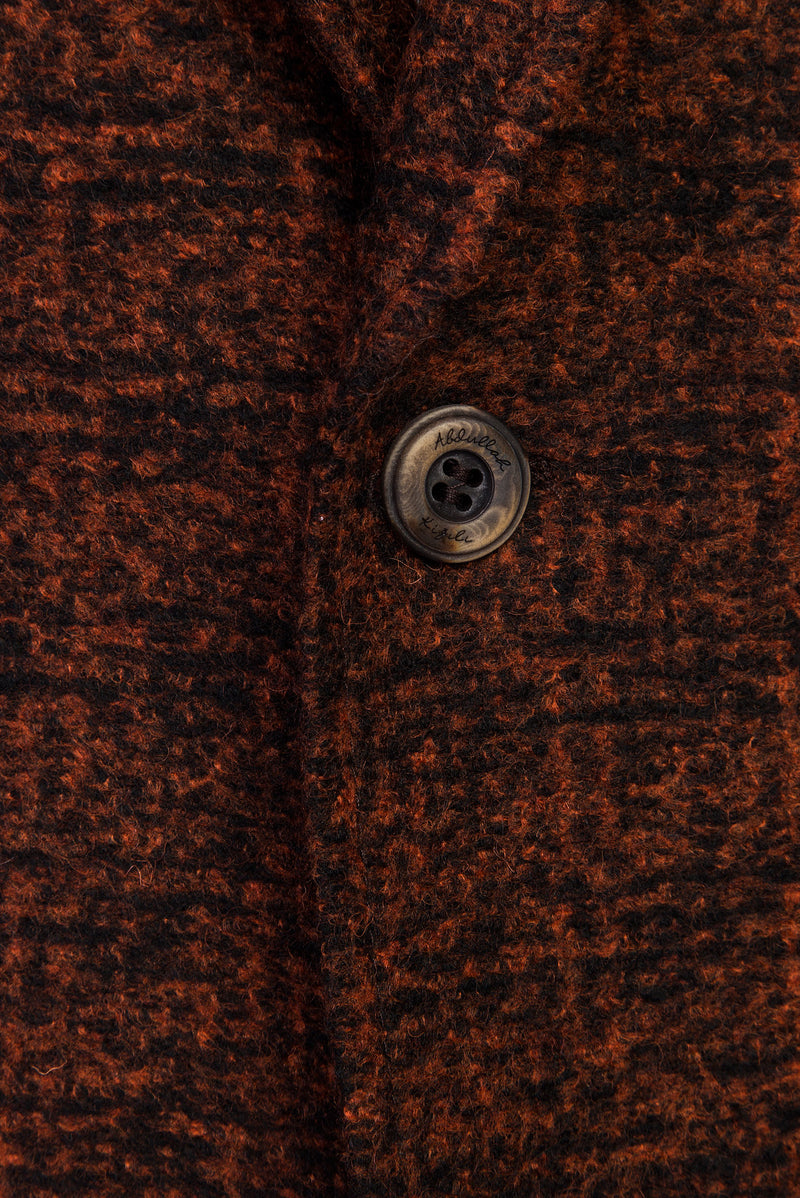 Kiremit Regular Fit Yünlü Desenli Ceket