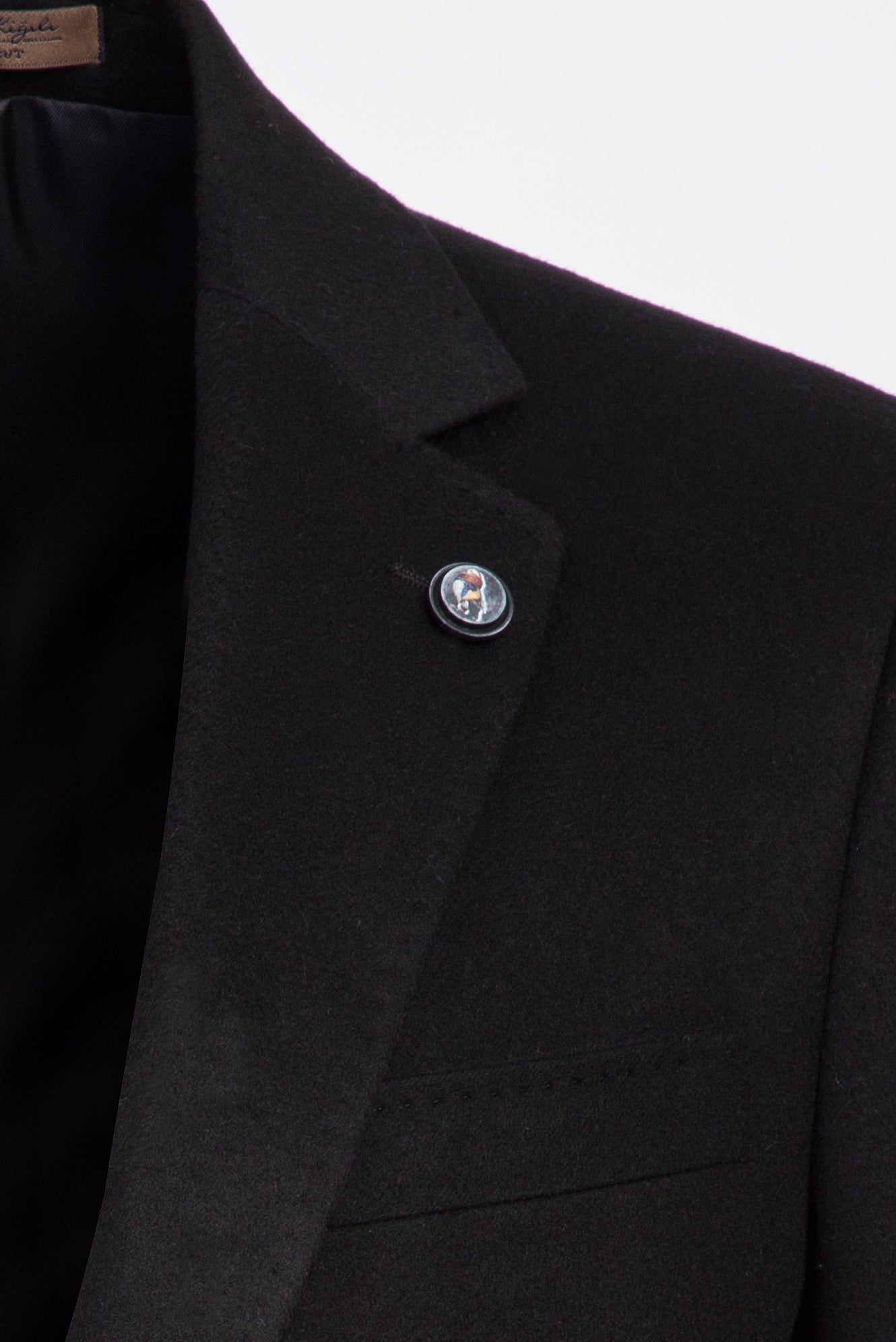 Açık Siyah Regular Fit Klasik Kaşmirli Ceket