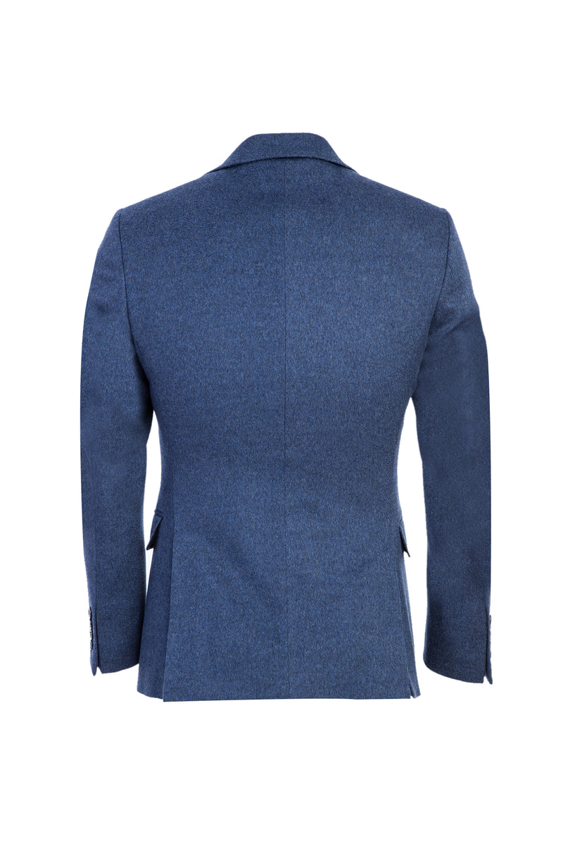 Açık Mavi Regular Fit Klasik Yünlü Kaşmir Ceket
