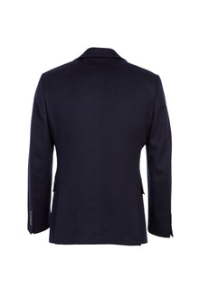Orta Lacivert Slim Fit Dar Kesim Kaşmirli Ceket