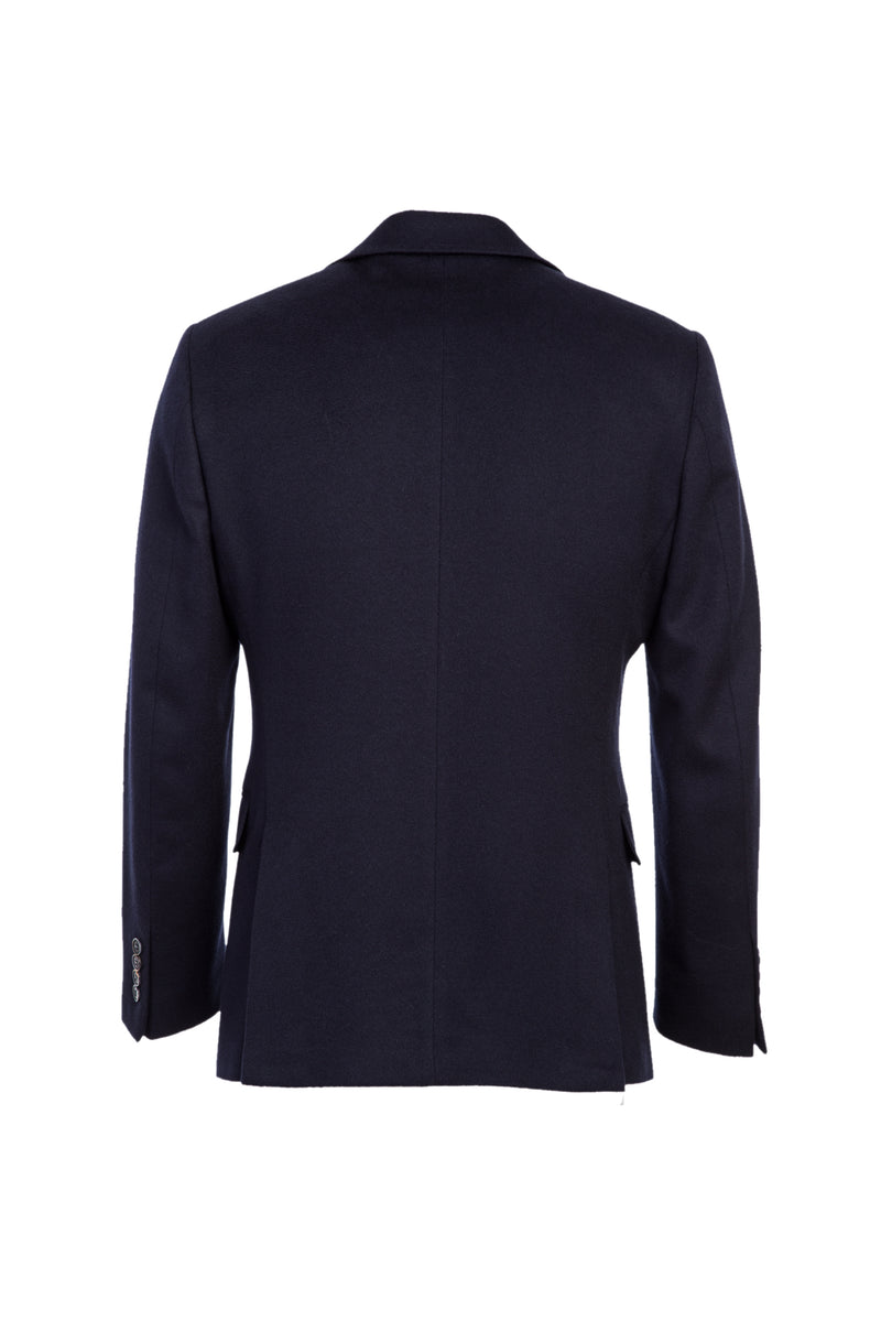 Orta Lacivert Regular Fit Klasik Kaşmirli Ceket