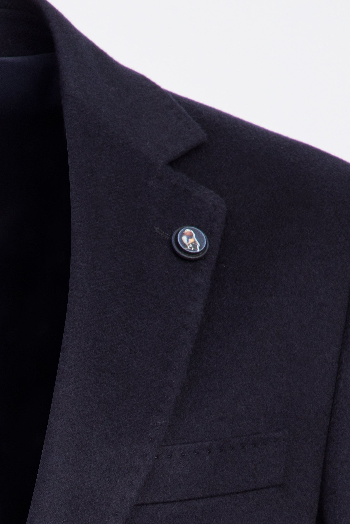 Orta Lacivert Slim Fit Dar Kesim Kaşmirli Ceket