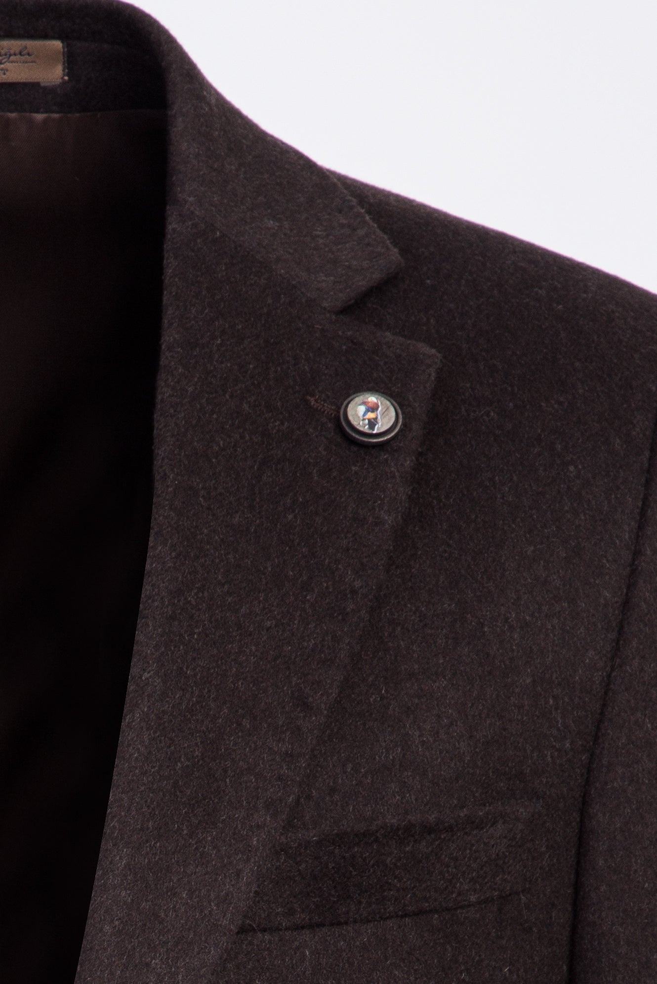 Koyu Kahve Relaxed Fit Rahat Kesim Kaşmirli Klasik Ceket