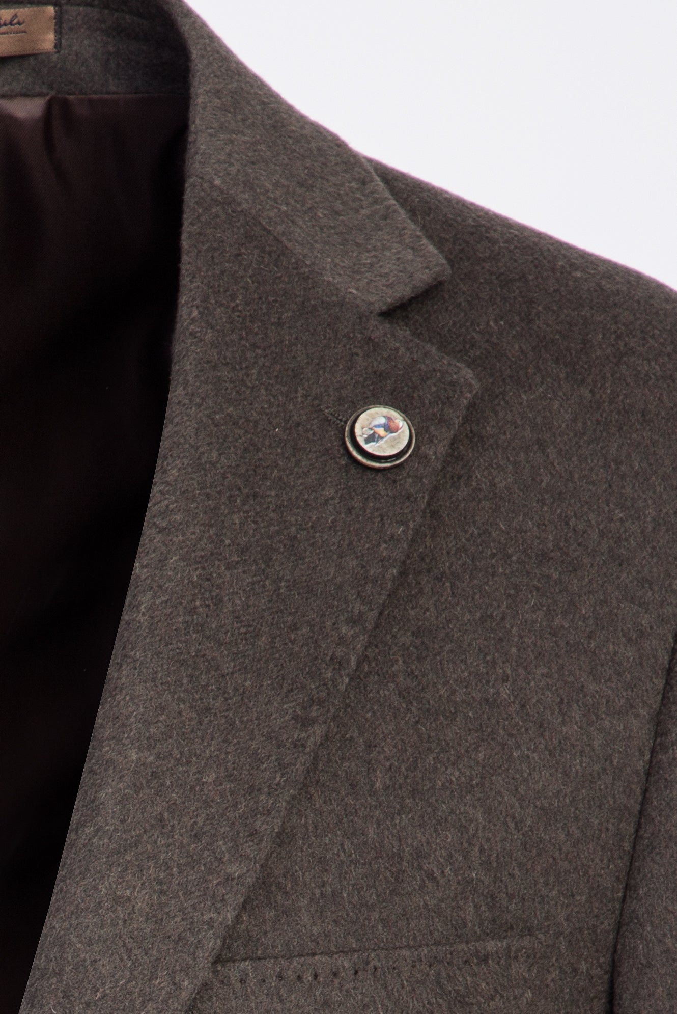 Orta Haki Relaxed Fit Rahat Kesim Kaşmirli Klasik Ceket