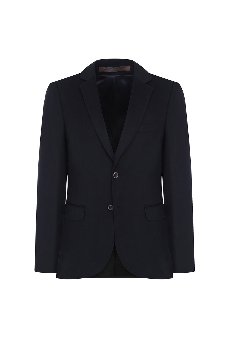 Siyah Regular Fit Kaşmir Klasik Ceket
