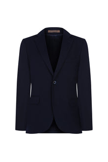 Orta Lacivert Slim Fit Dar Kesim Kaşmir Ceket