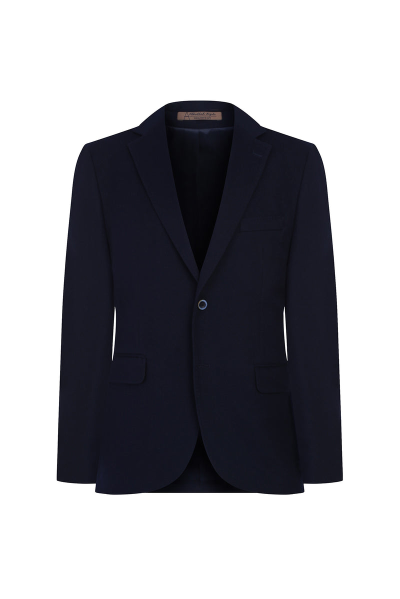 Orta Lacivert Slim Fit Dar Kesim Kaşmir Ceket