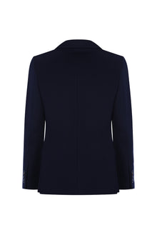 Orta Lacivert Slim Fit Dar Kesim Kaşmir Ceket