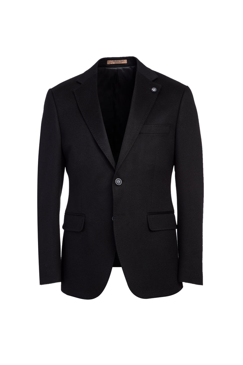 Siyah 7 Drop Slim Fit Dar Kesim Ka?mir Ceket-Abdullah Ki??l?