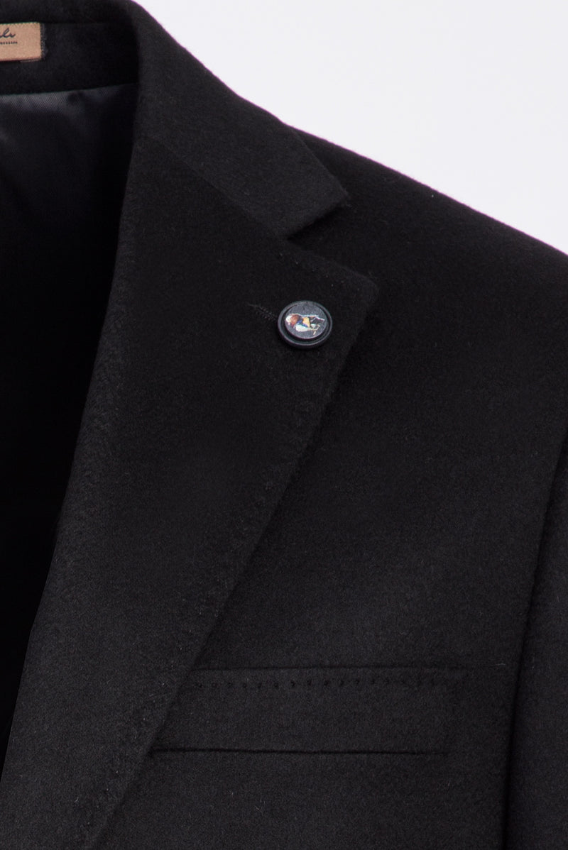 Siyah 7 Drop Slim Fit Dar Kesim Ka?mir Ceket-Abdullah Ki??l?