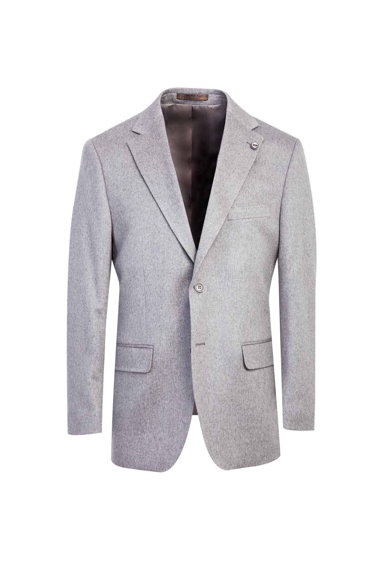 Açık Gri Regular Fit Klasik Kaşmir Ceket