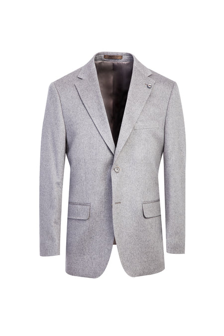 Açık Gri Relaxed Fit Rahat Kesim Kaşmir Klasik Ceket