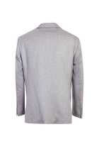 Açık Gri Relaxed Fit Rahat Kesim Kaşmir Klasik Ceket