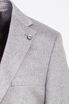 Açık Gri Relaxed Fit Rahat Kesim Kaşmir Klasik Ceket