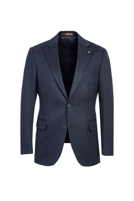 Havacı Mavi Relaxed Fit Rahat Kesim Kaşmir Klasik Ceket