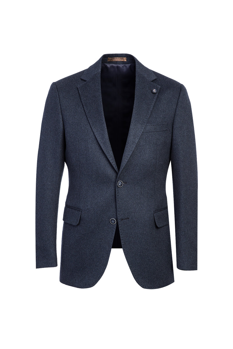 Havacı Mavi Relaxed Fit Rahat Kesim Kaşmir Klasik Ceket