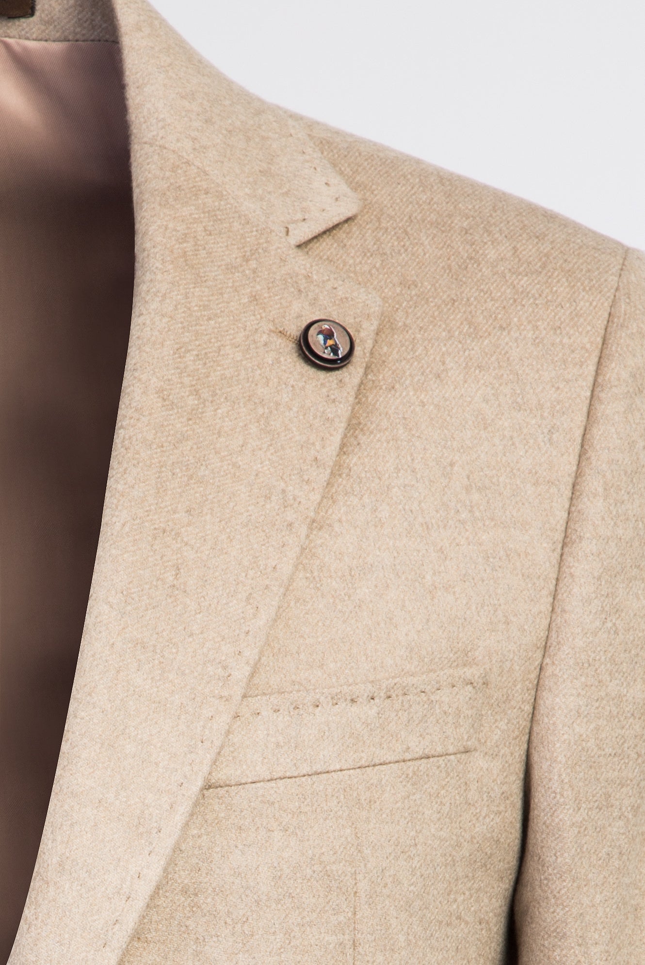 Açık Camel Kaşmir Klasik Ceket