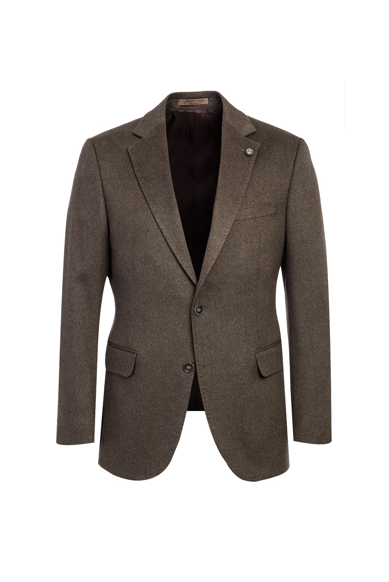 Orta Haki Regular Fit Klasik Kaşmir Ceket