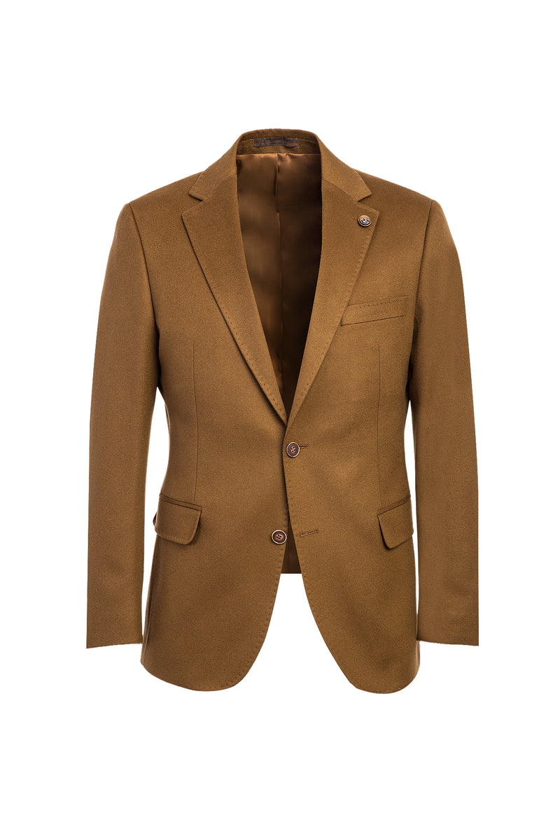 Camel Regular Fit İtalyan Kaşmir Klasik Ceket