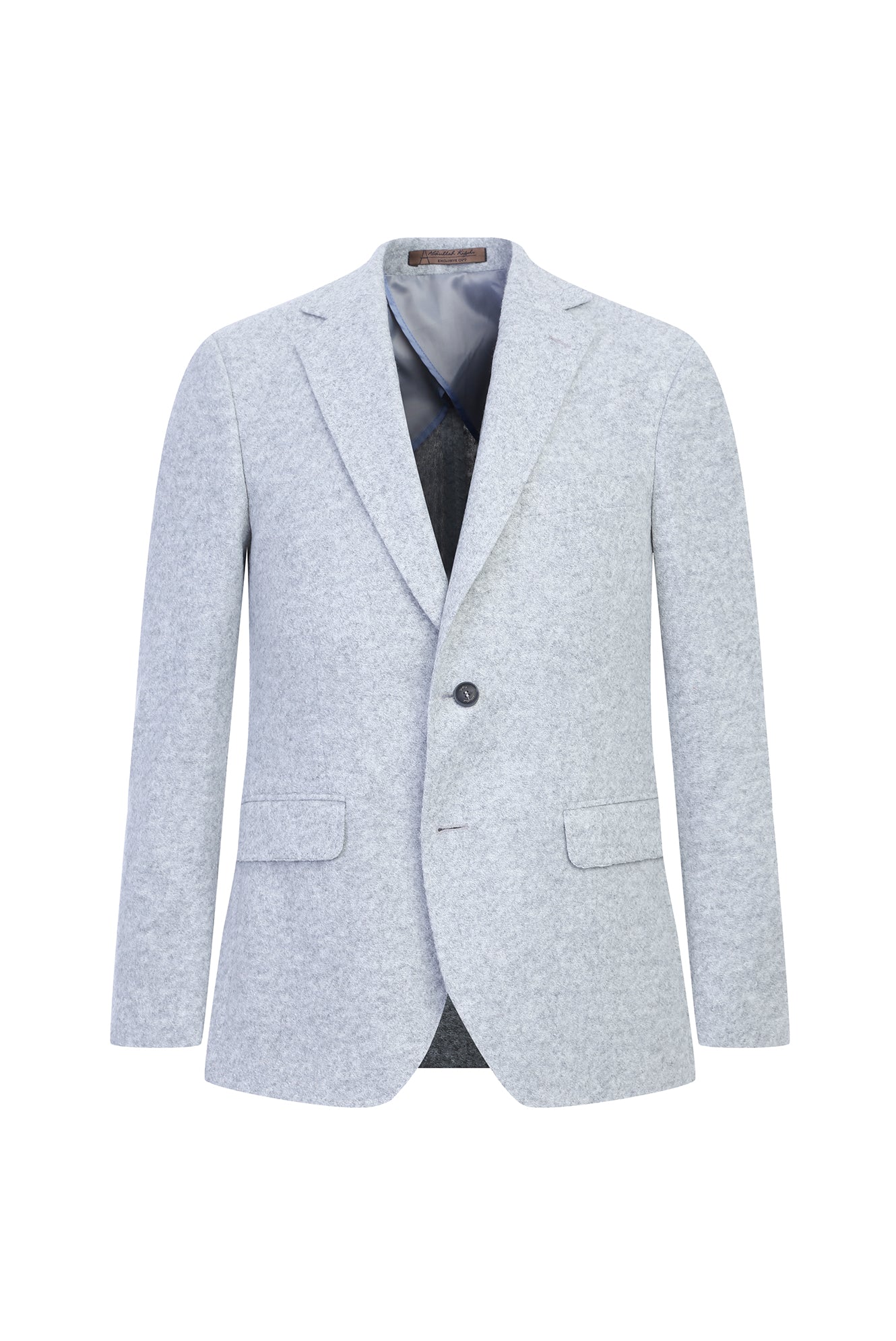 Açık Gri Slim Fit Dar Kesim Örme Ceket