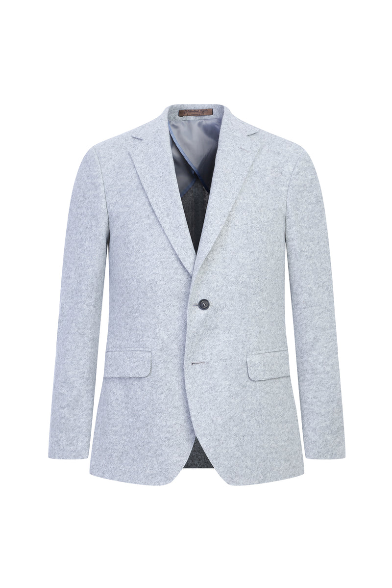 Açık Gri Slim Fit Dar Kesim Örme Ceket