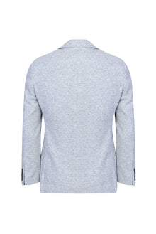 Açık Gri Slim Fit Dar Kesim Örme Ceket