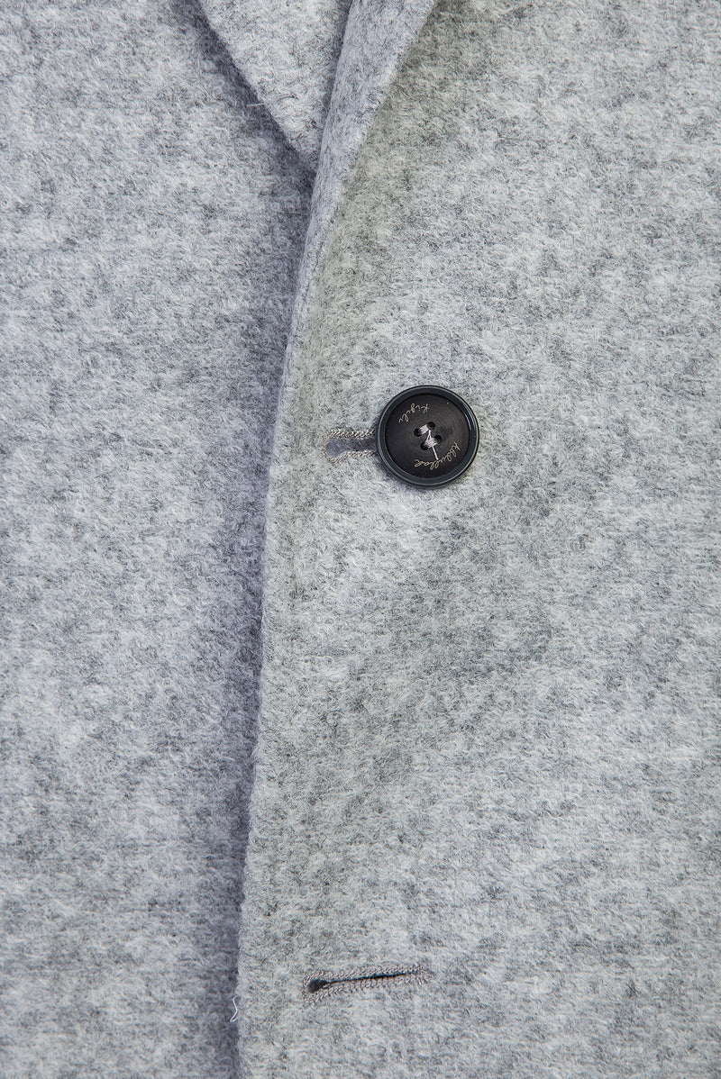 Açık Gri Slim Fit Dar Kesim Örme Ceket